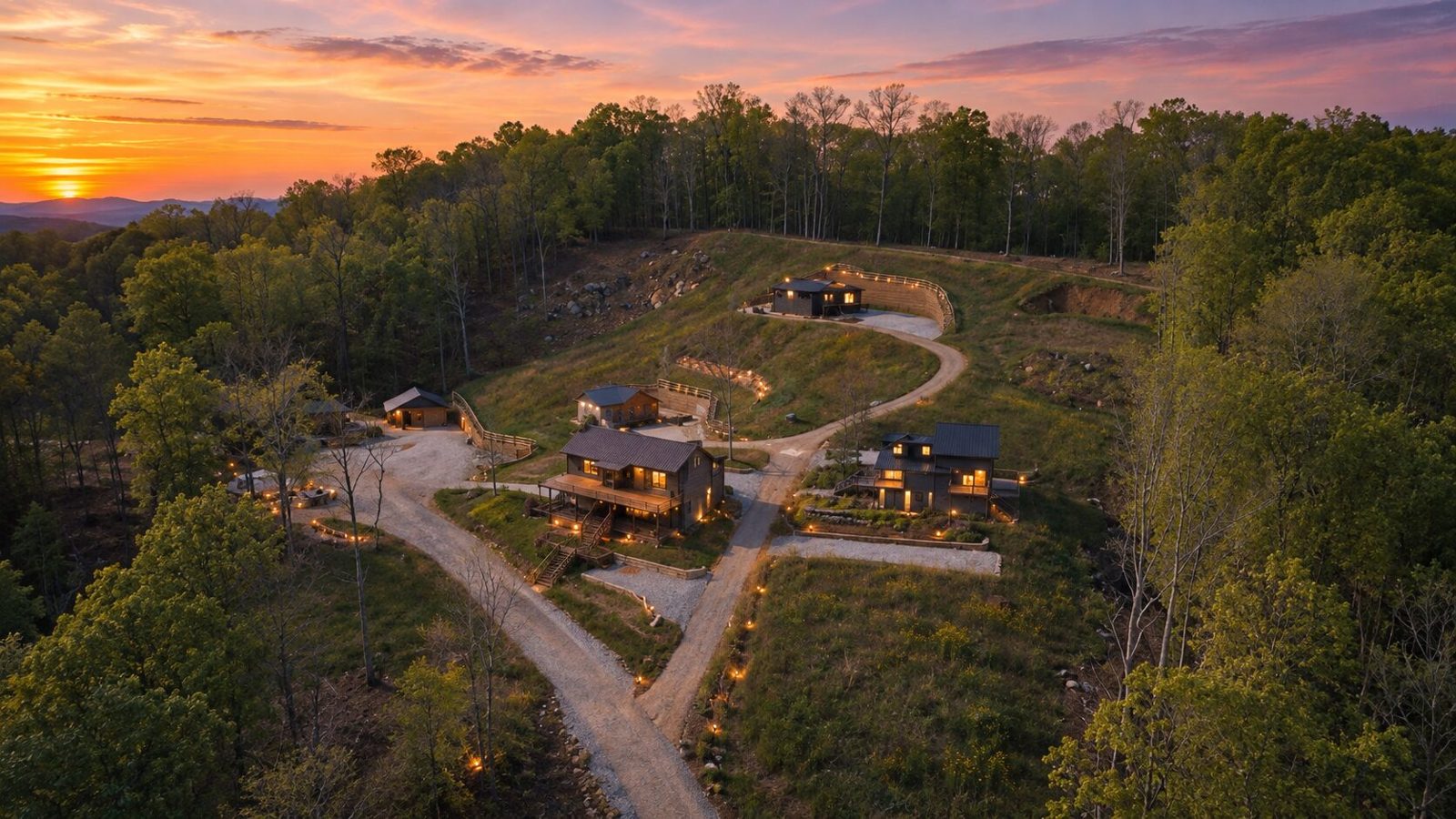 Aerial view of the full 133 acres