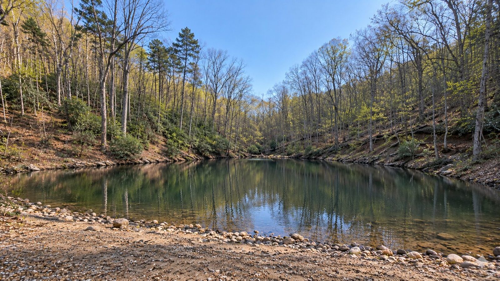 The lake with its dock